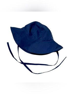 Blue Baby Sun Hat with Chin Ties Size 18-24M